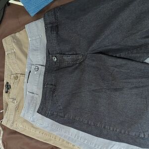 3 Pairs Tribal Studio Women's Tan, Black and Gray Bermudas Size 10